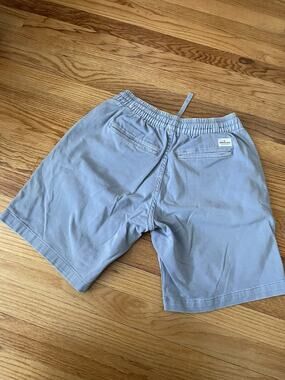 QUIKSILVER WATERMAN CABO ELASTIC WAIST WALK SHORTS 8" Light Blue Cotton Small